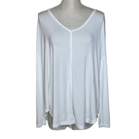 FREE PEOPLE Moonshine White V-Neck Tunic Top - Size Medium - Picture 5 of 9